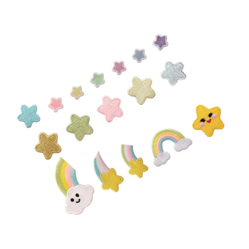 Housoutil 1 Satz Teiliges Cartoon Regenbogen Patches Zum Aufbügeln Diy Bekleidungsapplikationen Bunte Aufnäher Für Kleidung Taschen Und Hüte Einfach Anzuwenden 17 Stück von Housoutil