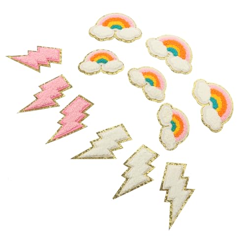 Housoutil 1 Satz Teiliges Dekorative Aufnäher Für Kleidung Flash Rainbow Patches Für Diy Projekte Heißschmelzbare Sichere Und Langlebige Materialien Für Taschen Kleidung Und 12 Stück von Housoutil