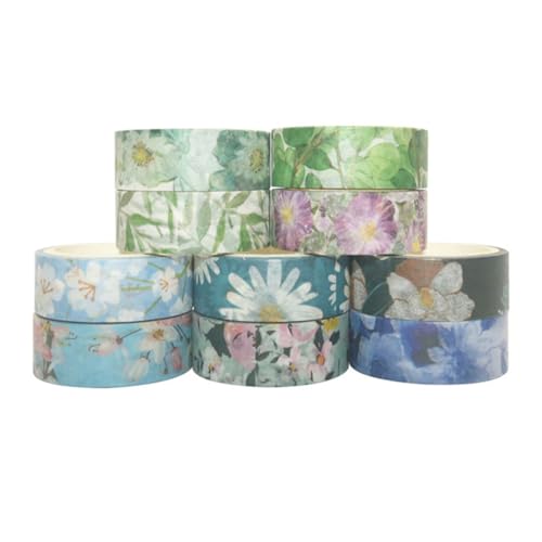 Housoutil 1 Satz Teiliges Dekorative Washi Klebebänder Mit Blumenmotiven Für Scrapbooking Tagebuch Und Bastelprojekte Farbe Und Stil Zufällig Zufällige Farbe 10 Stück von Housoutil
