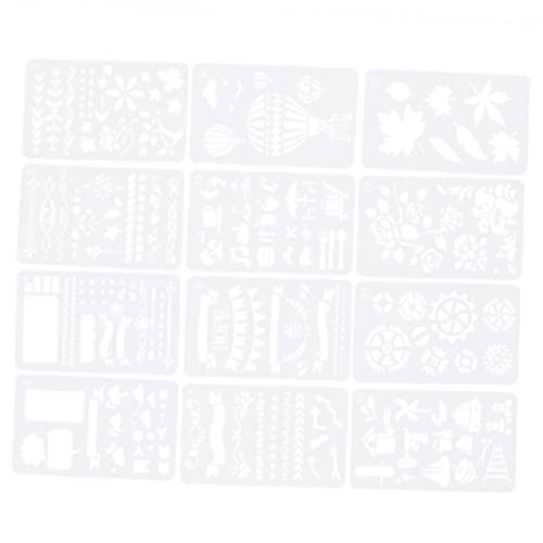 Housoutil 1 Satz Teiliges Diy Malvorlagen Lustige Schablonen Für Scrapbooking Und Malen Geeignet Für Zufälliger Stil Weiß 12 Stück von Housoutil