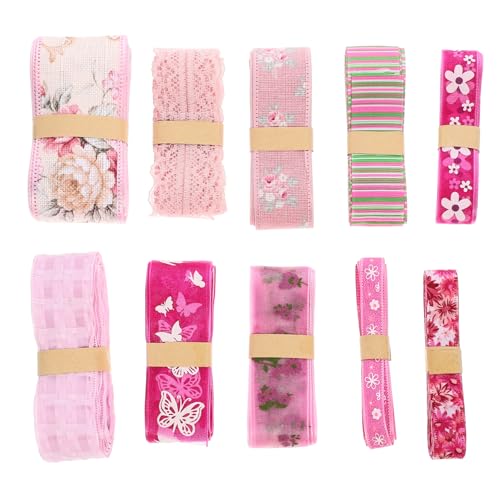 Housoutil 1 Satz Teiliges Geschenkbänder Schneidbares Schleifenband Für Diy Projekte Hochzeiten Und Geschenkverpackungen Farbige Blumenmuster Für Bastelideen 10 Stück von Housoutil