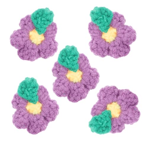 Housoutil 1 Satz Teiliges Häkelblumen Applikationen Handgefertigte Blumenverzierungen Für Kleidung Taschen Und Diy Projekte Vielseitige Stoffflicken Zur Individuellen 5 Stück von Housoutil