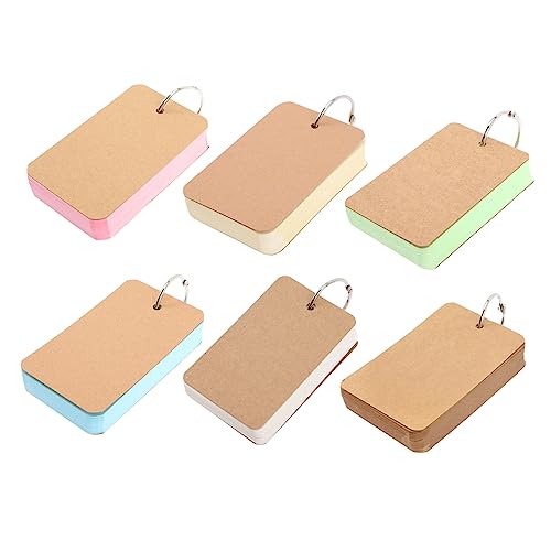 Housoutil 1 Satz Teiliges Karteikarten Mit Ringbindung Blanko Vokabelkarten Für Notizen Diy Lernen Und Organisation Tragbar Und Praktisch 6 Stück von Housoutil