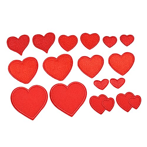 Housoutil 1 Satz Teiliges Rote Herz Stickapplikationen Dekorative Stoffpatches Für Kleidung Hüte Taschen Und Diy Projekte Für Fashion Und Bastelarbeiten 16 Stück von Housoutil