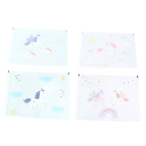 Housoutil 1 Satz Transparent Dokumententaschen Aus Kunststoff Mit Reißverschluss Multifunktionale Aufbewahrung Für Schüler Und Bürobedarf Mit Niedlichem Einhorn 4 Stück Housoutil 1 Satz Transparent Dokumententaschen Aus Kunststoff Mit Reißverschluss Multifunktionale Aufbewahrung Für Schüler Und Bürobedarf Mit Niedlichem Einhorn 4 Stück von Housoutil