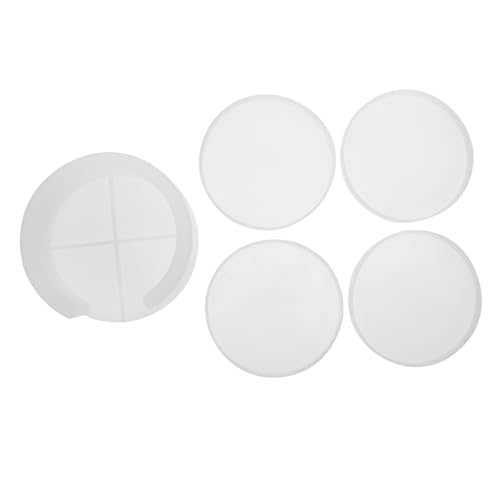 Housoutil 1 Satz Untersetzer-aufbewahrung Sform Herstellung Runden Cup -untersetzer Diy-kristall-epoxy-form Schalenmattenform Schalenmatten-gießform Weiß Kieselgel von Housoutil