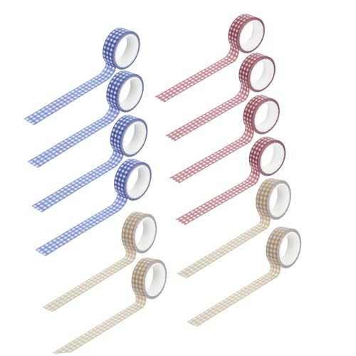 Housoutil 1 Satz Vintage Grid Washi Tape Dekorative Klebebänder Für Diy Scrapbooking Planer Und Tagebücher Und Hochwertige Langlebige Designs Für Bastelprojekte 12rollen von Housoutil