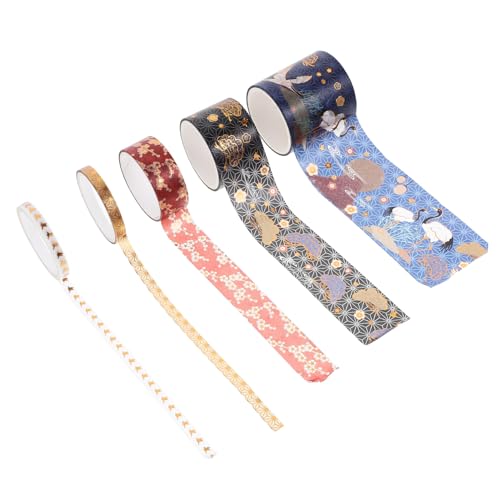 Housoutil 1 Satz Vintage Washi Tape Retro Dekoratives Klebeband Für Scrapbooking Diy Und Notizbücher Projekte Und 5 Stück von Housoutil