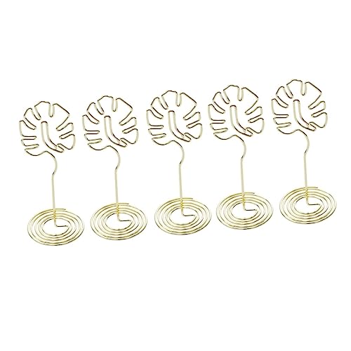 Housoutil 1 Satz Visitenkartenhalter Foto Clip Basis Zubehör Halter Halteständer Kleine Clips Esszimmertisch Dekoration Fotografie Tischdraht Memohalter Goldener Eisendraht von Housoutil