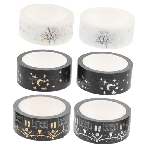 Housoutil 1 Satz Washi Tape Gold Silber Dekoratives Klebeband Für Diy Kunsthandwerk Scrapbooking Und Journaling Vielseitige Klebende Sticker Für Kreative Projekte 6rollen von Housoutil