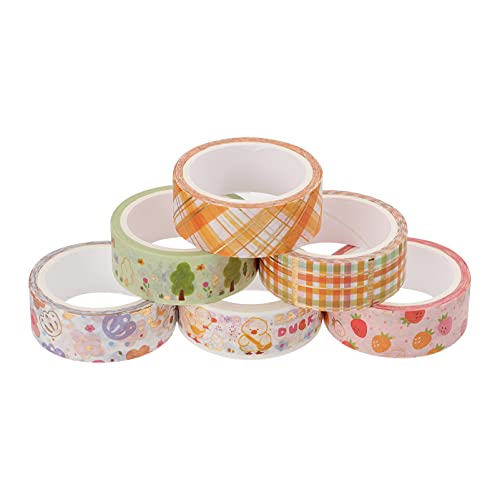 Housoutil 1 Satz Washi Tape Klebeband Für Scrapbooking Und Diy Projekte Zum Dekorieren Von Tagebüchern Notizen Und Kunsthandwerk Langlebig Leuchtende Farben Und Gute Haftung 6rollen von Housoutil