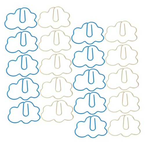 Housoutil 1 Satz Wolkenförmige Papierclips Lustige Kleine Büroklammern Für Notizen Bastelprojekte Und Material Und Milchweiß Pro Farbe 20 Stück von Housoutil