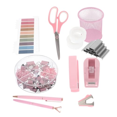 Housoutil 1 Satz Zubehör für Bürosets schreibtisch Klemmbandabroller Klebebandspender Büromaterial für Frauen Netter Hefter Office Desk Vorräte Bürodesk -Zubehör Hefter-Kit Plastik Rosa Housoutil 1 Satz Zubehör für Bürosets schreibtisch Klemmbandabroller Klebebandspender Büromaterial für Frauen Netter Hefter Office Desk Vorräte Bürodesk -Zubehör Hefter-Kit Plastik Rosa von Housoutil