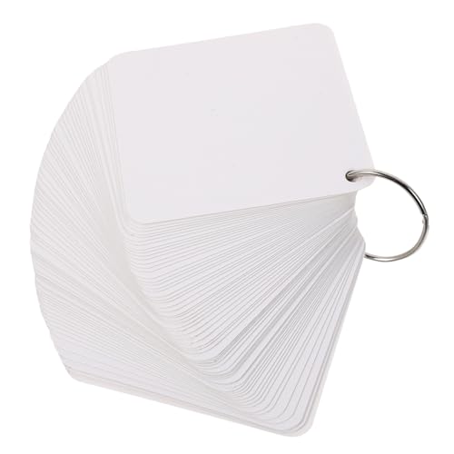 Housoutil 1 Satz leere Karte Postkarten farbige Karteikarten Lochkarten Flash -Karten Babykarten memo karten pokerkarten DIY-Karten Karteikarten mit Ringen Karteikarten lernen Papier Weiß von Housoutil