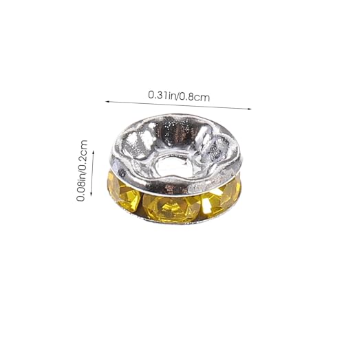 Housoutil 1 Schachtel Bunte Eisen Spacer Perlen mit Strass Lose Schmuckperlen für DIY Armbänder Halsketten Langlebig Glatt zum Auffädeln und Basteln Kreatives Bastelzubehör von Housoutil
