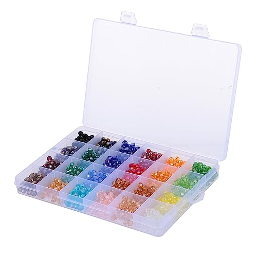 Housoutil 1 Schachtel Facettierte Kristallperlen Fächer Box für Diy Schmuckherstellung Bunte Beads für Armbänder Ohrringe und Kreative Bastelprojekte von Housoutil