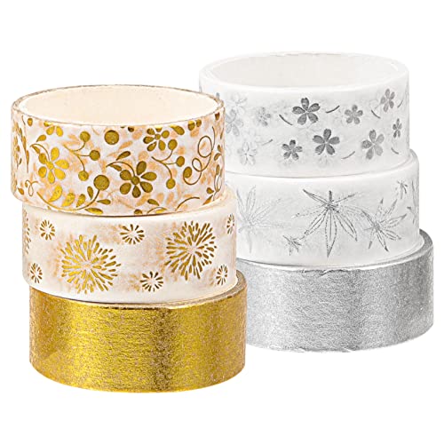 Housoutil 1 Schachtel Goldstich-silberband Sammelalbum Scrapbooking Abdeckband, Dekoratives Klebeband Uv Farbig Aufkleber Diy Klebeband Scrapbook-klebebänder Selber Machen Flüsterpapier von Housoutil