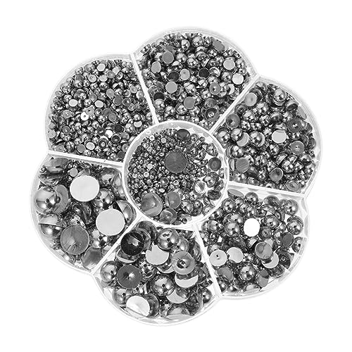 Housoutil 1 Schachtel Imitationsperlen Fälschung Nagel Charms Perlen Für Schmuckhersteller Reize Basteln Handytasche Halbkreis Diy Zubehör Diy Bastelschmuck Bastelzubehör Harz Silver von Housoutil
