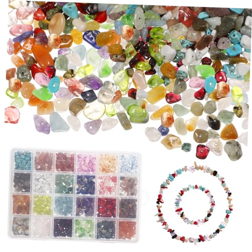 Housoutil 1 Schachtel Perlen Schmuckzubehör Steine Schmuck Abstandsperlen Schmuckperle Abstandsperlen aus Stein unregelmäßige Chips Perlen Spacer Perlen Naturstein von Housoutil