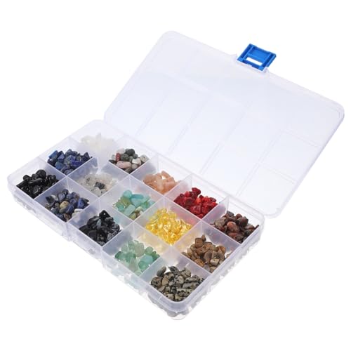 Housoutil 1 Schachtel Schmuckperlen bastelsets+für+ bastel set für Schmuckbastelset ohrringe verschlüsse eincremehilfe lose Steine Chip-Stein-Perlen Perlen für DIY Naturstein von Housoutil