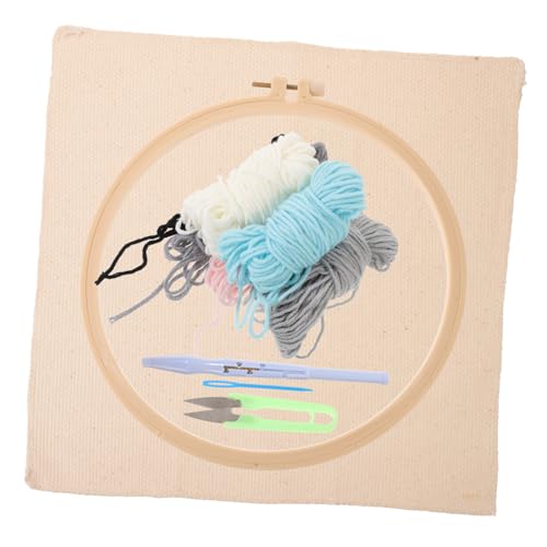 Housoutil 1 Set Stickmaterialpaket Werkzeuge Sticksets Stickform Faden Handarbeitswerkzeug Punch Stickset Für Anfänger Zufällige Farbe von Housoutil