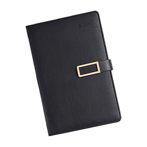 Housoutil 1 Stück Retro Notizbuch mit Magnetverschluss Business Planungsbuch für Notizen und Tragbares Notizheft für Büro und Schule Schwarz von Housoutil