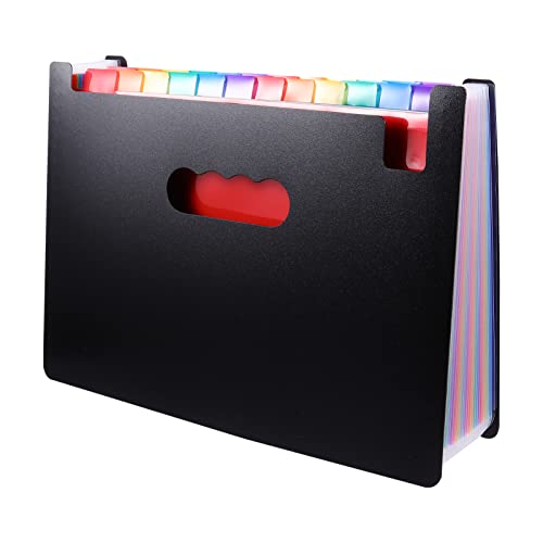 Housoutil 1 x Regenbogen-Akkordeon-Aktenordner, Kapazität, Dokumenten-Organizer für Akten, mehrschichtige Aufbewahrung für Zuhause, Büro und Schule, effizient sortiert und klassifiziert Dokumente von Housoutil