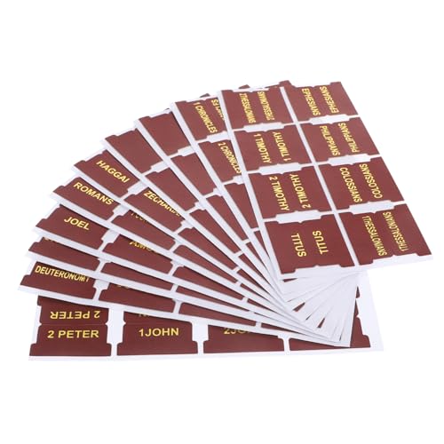 Housoutil 10 Blatt Bibel-Tabs zum Bibelstudium bible tabs bibelregister Bibelaufkleber Bibel-Tags Bibel-Etiketten-Tabs mit Tabs für die Bibelseite Bibelbuch-Tabs zum Lernen Leder Light Brown von Housoutil