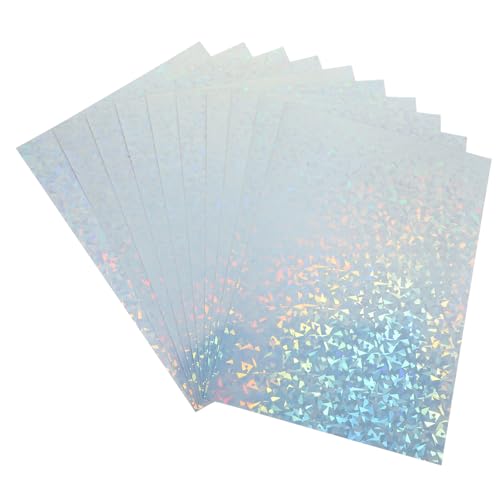 Housoutil 10 Blatt Blatt Pvc-aufkleber Bedrucken Farbig Etiketten Aufkleber Für Maschine Drucken Holografische Fensterfolie Papier von Housoutil