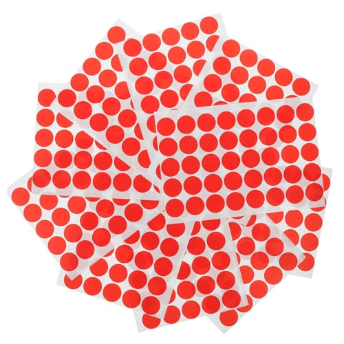 Housoutil 10 Blatt Farbige Tag -Aufkleber klare runde Aufkleber Form leere Etiketten Aufkleber runden klettpunkte selbstklebend Aufkleber Kreis Farbpunkte Kleine runde Aufkleber Papier rot von Housoutil