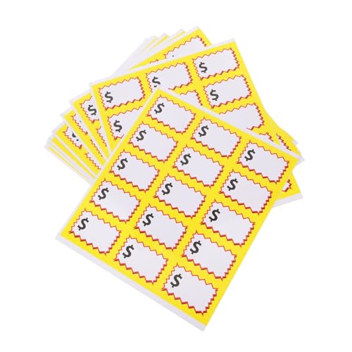 Housoutil 10 Blatt Preisaufkleber Verkaufsaufkleber Für Einzelhandelsgeschäfte Klebrig Aufkleber Flohmarkt Aufkleber Für Den Flohmarkt Etikett Garagenaufkleber Pp Synthetisches Papier Weiß von Housoutil