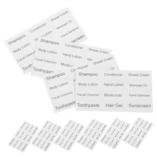 Housoutil 10 Blatt Spendeflaschenetikett Produkt Etiketten für Unterflasche travel sticker travel accessories Kosmetik-Shampoo-Flaschenetiketten Etiketten für Kosmetikflaschen Papier Weiß von Housoutil