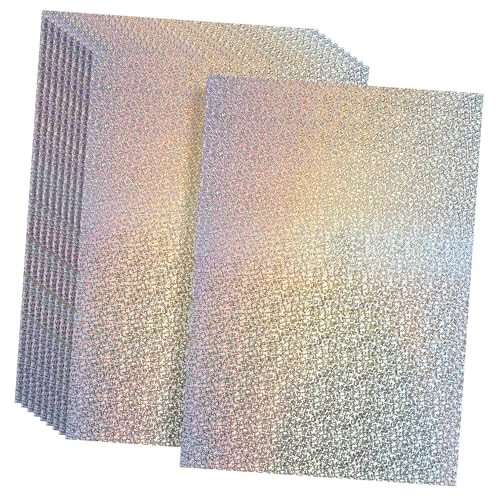 Housoutil 10 Blatt - bastelmaterial kreativpapier Basteln mit Glitzerpapier Holographisches Kartonpapier Pastell Papier zum Basteln farbiger Karton holografisches Papier Papierstau von Housoutil