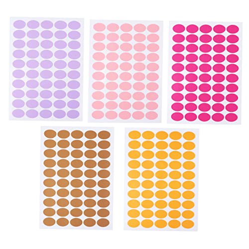 Housoutil 10 Blatt farbige Aufkleber Papier geformt Aufkleber-Etiketten doppelseitige Klebepunkte Rosa Klebstoff klebrig runden Punktaufkleber Etikettenaufkleber für von Housoutil