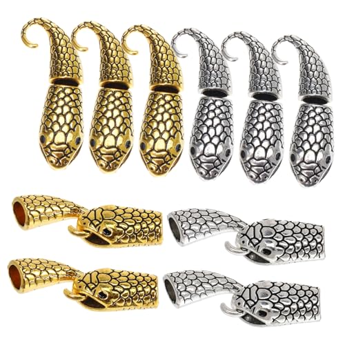 Housoutil 10 Paare Teiliges DIY Schmuck Verschlüsse Schlangenkopf aus Hochwertiger Legierung Filigrane Armband und Halskettenverbinder für Lederbänder Praktische und Langlebige Housoutil 10 Paare Teiliges DIY Schmuck Verschlüsse Schlangenkopf aus Hochwertiger Legierung Filigrane Armband und Halskettenverbinder für Lederbänder Praktische und Langlebige von Housoutil