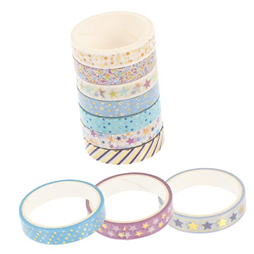 Housoutil 10 Rollen Dekorative Washi Klebebänder pro Rolle für Scrapbooking Tagebuch und Fotoalben mit Feinen Mustern Einfach Anzuwenden und Rückstandsfrei von Housoutil