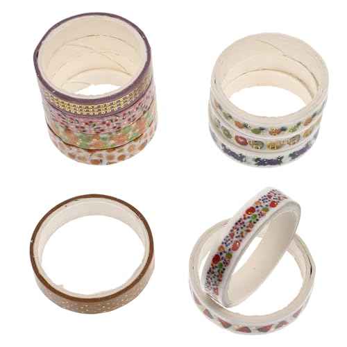 Housoutil 10 Rollen Dekorative Washi Tapes Scrapbooking Klebeband mit Verschiedenen Mustern pro für Diy Projekte Einfach Anzuwenden und Tragbar von Housoutil