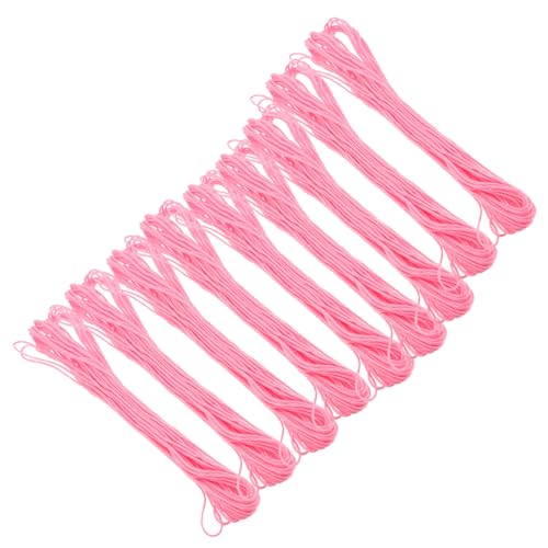 Housoutil 10 Rollen Handgewebter Baumwollfaden Freundschaftsarmbänder Baumwollstickgarn Stickgarn Garnfaden Handquiltfaden Stickgarn Nähzubehör Rosa von Housoutil