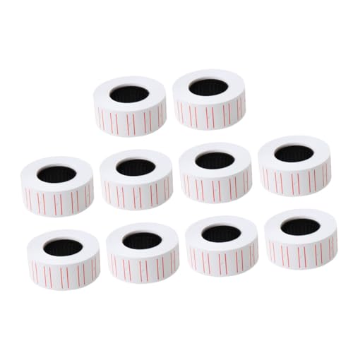 Housoutil 10 Rollen Preisblatt etikettenpapier Klebrige Preisetiketten Einzelhandelsetiketten Das Etikett Klebende Aufkleber für Preise schwarzer Vinyl-Aufkleber Zoll PVC selbstklebend Weiß von Housoutil