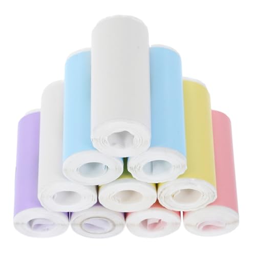 Housoutil 10 Rollen Thermopapier Aufkleberpapier für Thermodrucker Mini-Aufkleberpapier Fotoaufkleberpapier selbstklebendes Thermotransferpapier selbstklebendes Papier von Housoutil