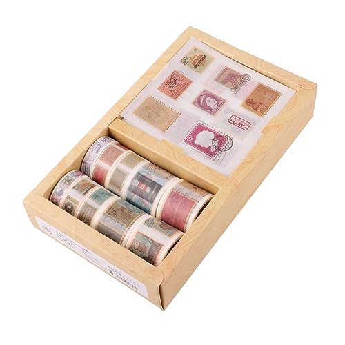 Housoutil 10 Rollen Vintage Scrapbook Klebebänder Set Notizbuch Aufkleber für Scrapbooking und Journaling Briefmarken von Housoutil