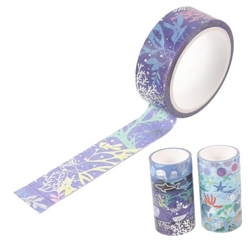 Housoutil 10 Rollen Washi Tape Dekoratives Klebeband im Design für Scrapbooking Journaling und Bastelprojekte mit Verschiedenen Mustern von Housoutil