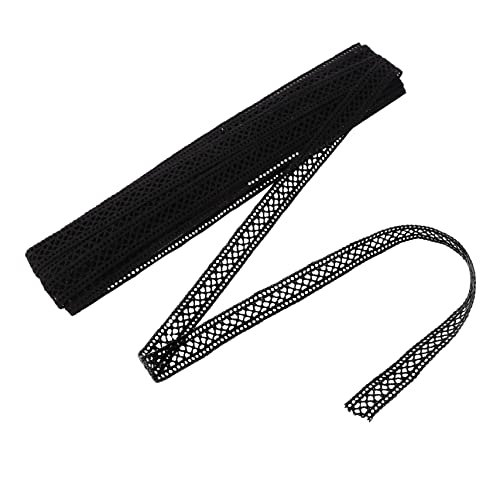 Housoutil 10 Spitze Kanten Quasten Rüsche Hochzeit dekorativ dehnbar nähen Stoff Bandrand Blumenranddesign Baumwollfaden Black von Housoutil