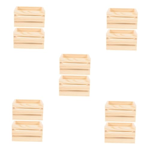 Housoutil 10 Stk Miniatur Holzkisten Kleine Kiefernholz Körbchen Realistische Aufbewahrung für Puppenhaus Vielseitige Dekoration und Lagerung von Mini Lebensmitteln und Getränken Housoutil 10 Stk Miniatur Holzkisten Kleine Kiefernholz Körbchen Realistische Aufbewahrung für Puppenhaus Vielseitige Dekoration und Lagerung von Mini Lebensmitteln und Getränken von Housoutil