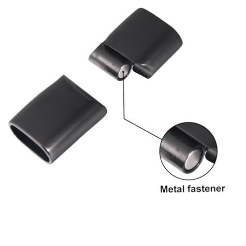 Housoutil 10 Stück 316 Edelstahl -Magnetschnalle Bands Rechteck Kordelende Magnetverschluss Verschlusskonverter Black von Housoutil