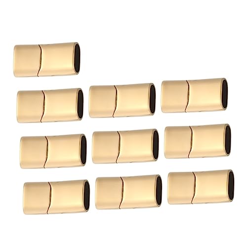 Housoutil 10 Stück 316 Edelstahl -Magnetschnalle Flacharmbandverschlüsse Schließe Wohnung Schmuck Armbänder Magnetverschluss Verschlusskonverter Kordelende Golden von Housoutil