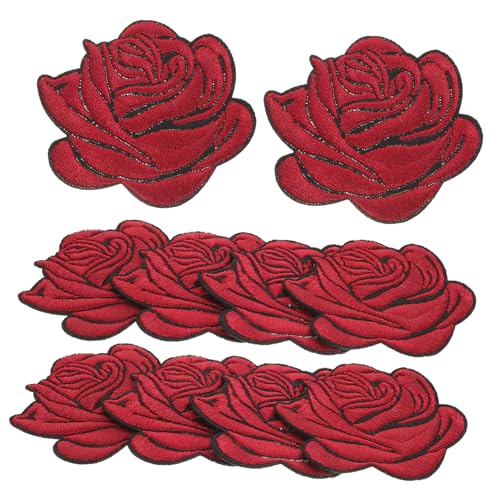 Housoutil 10 Stück Blumenmuster Bügelpatches Diy Stickerei Flicken für Kleidung Taschen und Hüte Einfache Anwendung zum Dekorieren und Reparieren von Textilien von Housoutil