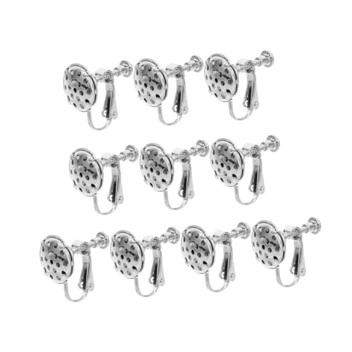 Housoutil 10 Stück Bolzenohrringe DIY-Zubehör für Ohrringe DIY handgefertigte Ohrhaken Set mit baumelnden Ohrringhaken Ohrring DIY Ohrringteile baumelnde haken selber machen Metall Silber von Housoutil