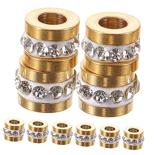 Housoutil 10 Stück Buchstabenperlen Perlen für Schmuckhersteller Perlenarmbänder Strassperlen edelstahlkügelchen vintage dekoration Schmuck Abstandsperlen Metallperle Rostfreier Stahl Golden von Housoutil