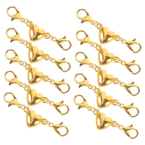 Housoutil 10 Stück Diy Magnetverschlüsse Herzform für Schmuckherstellung Magnetische Verschlüsse für Armbänder und Goldene Magnetklammern für Designs Langlebig und Vielseitig Einsetzbar von Housoutil